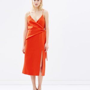 C/Meo Collective Better Things red orange midi dress size S